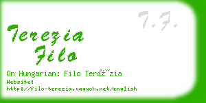 terezia filo business card